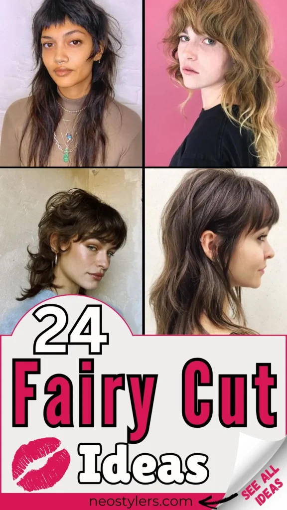 Discover 24 whimsical fairy cut hairstyle ideas that blend edgy layers with soft fantasy vibes. This pin features modern shaggy and mullet-inspired cuts with textured bangs, tousled waves, and dreamy lengths. Perfect for women wanting a playful, alternative style with a touch of ethereal charm. Great for medium to long hair and ideal for expressive, carefree looks that turn heads. Trendy, bold, and fairycore chic!
