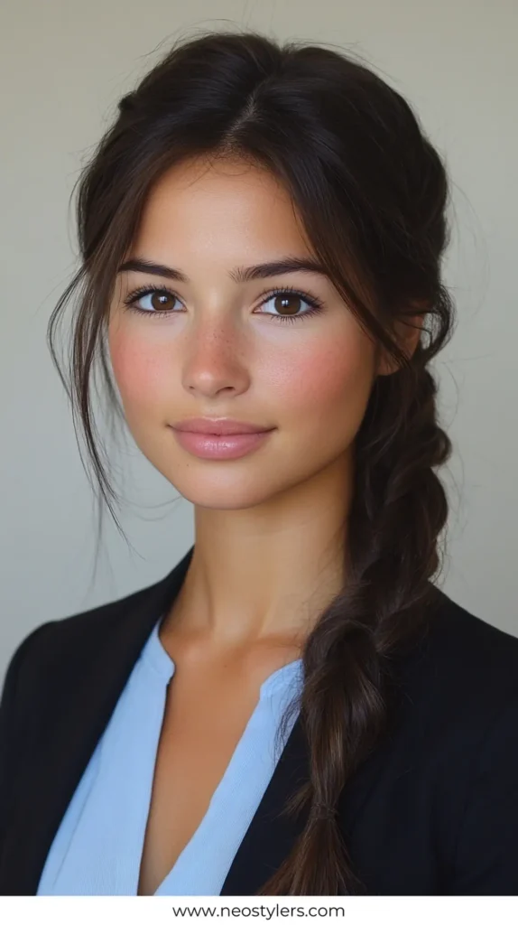 Braided Low Updo 1 Elegant Work Hairstyles for Long Hair 4