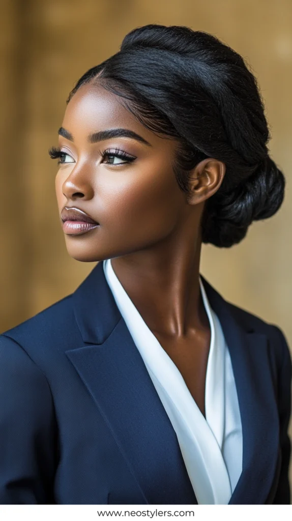 Bun or Chignon 1 work hairstyles for black women 6