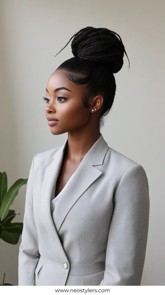 High Bun High 1 Quick Work Hairstyles for Long hair 9