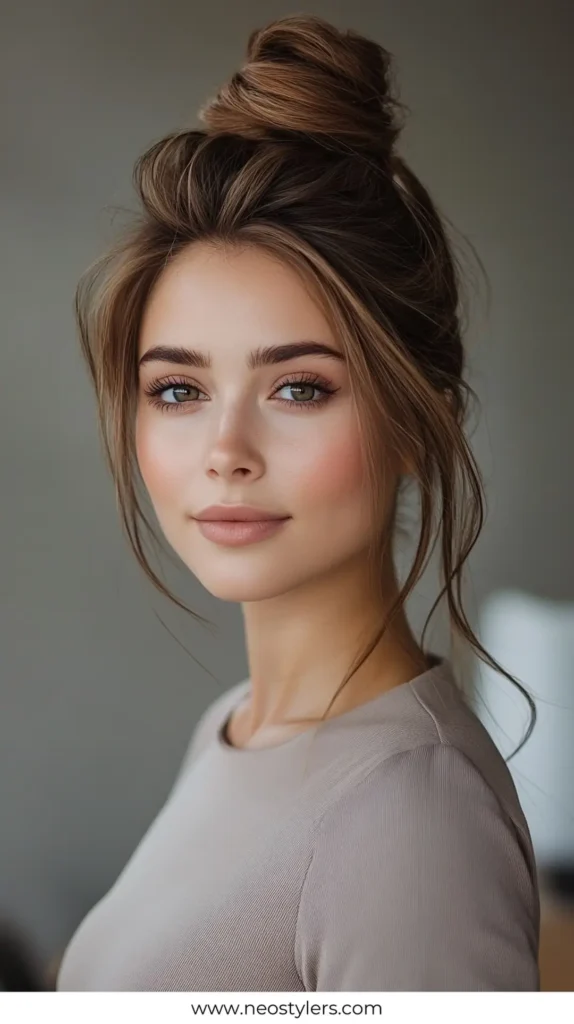 Messy Bun 3 Quick Work Hairstyles for Long hair 12
