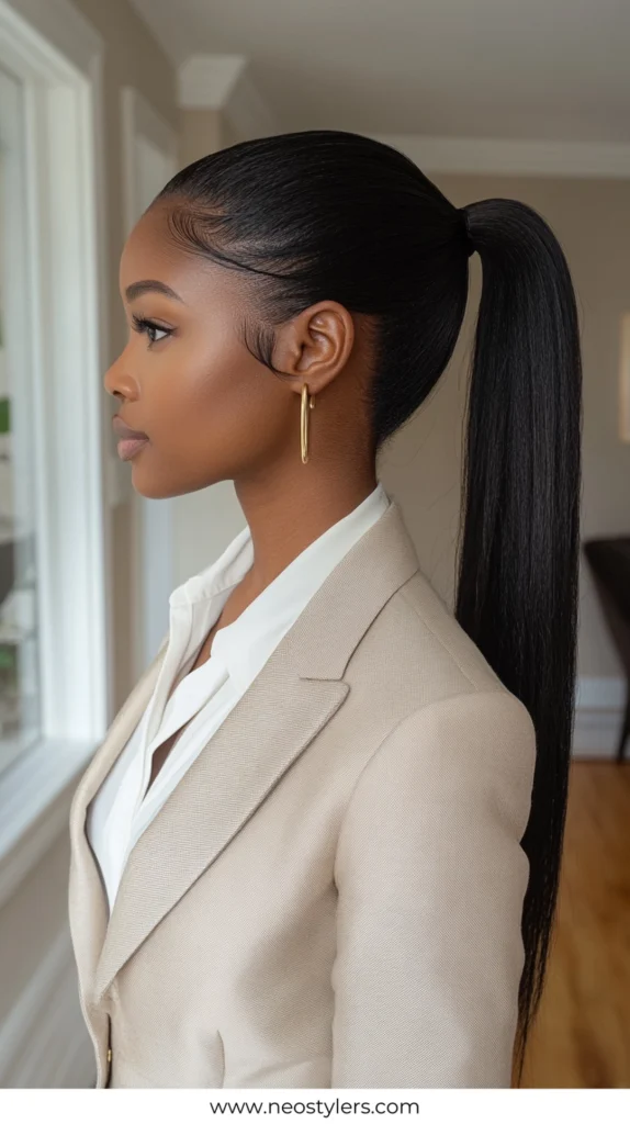 Ponytail 3 work hairstyles for black women 13