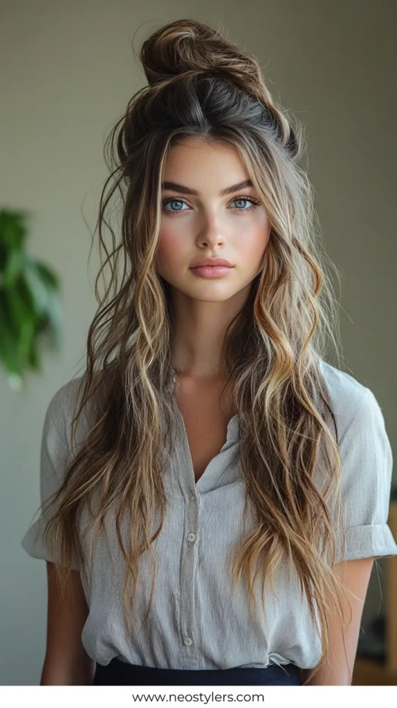 Relaxed Ponytail 1 Easy Work Hairstyles for Long Hair 9