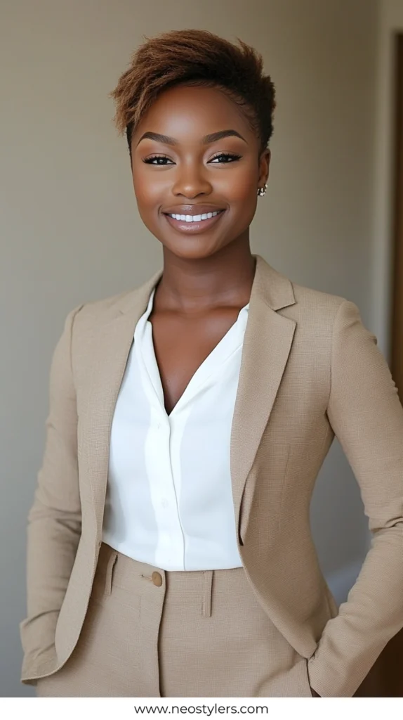 Side part Pixie 3 work hairstyles for black women 14