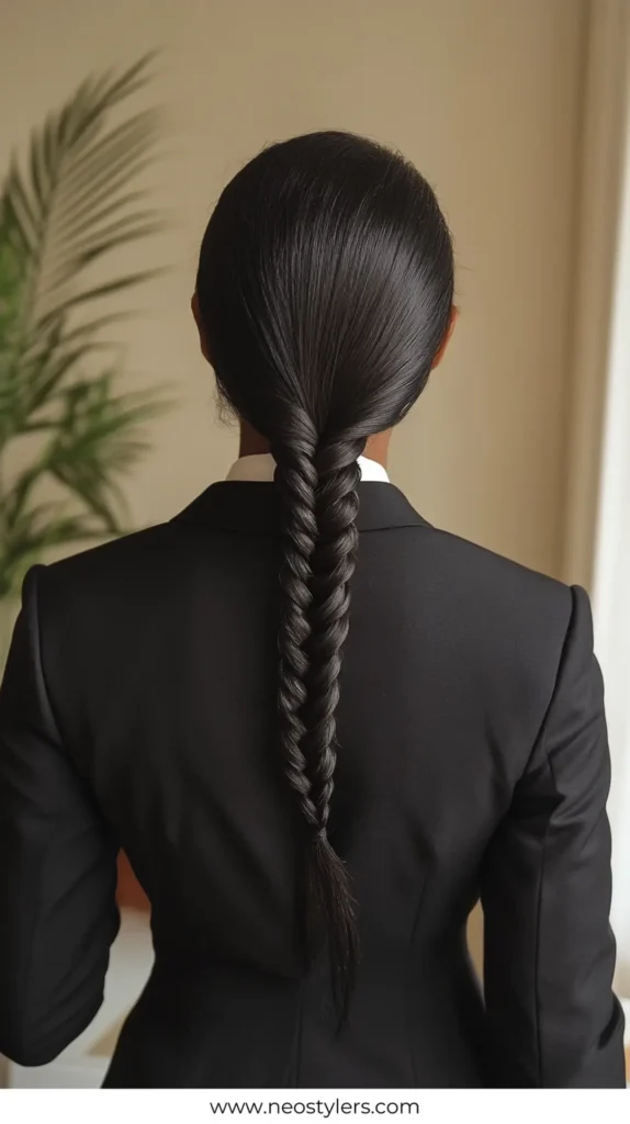 Sleek French Braid 1 Quick Work Hairstyles for Long hair 14
