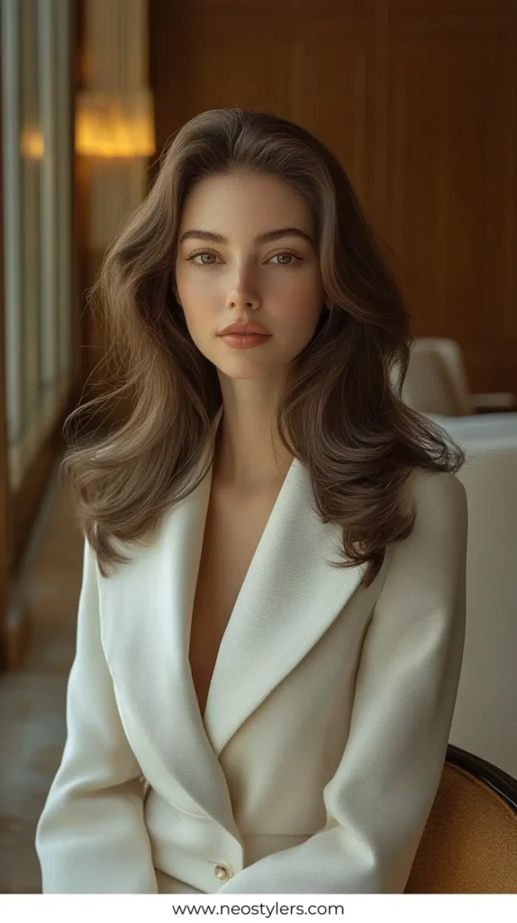 Smooth Blowout Easy Work Hairstyles for Long Hair 12