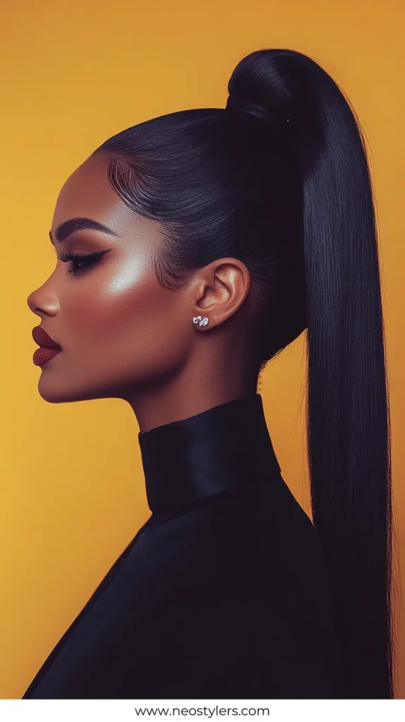 Top Knot Sleek 1 Quick Work Hairstyles for Long hair 16
