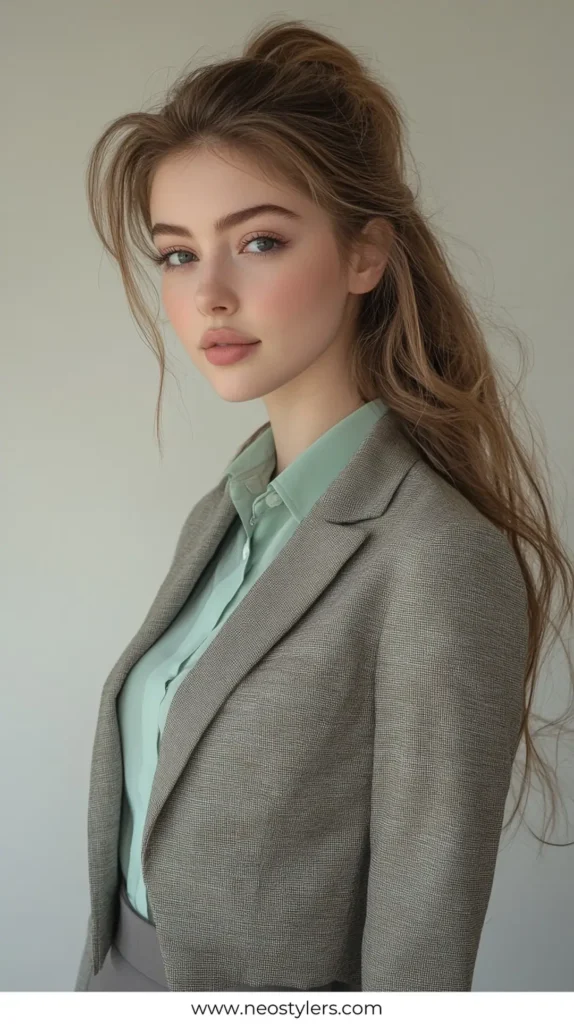 Wavy Ponytail 1 Elegant Work Hairstyles for Long Hair 16