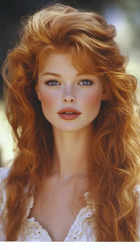 Radiant Retro: Auburn Waves That Wow - 90s blowout hair long