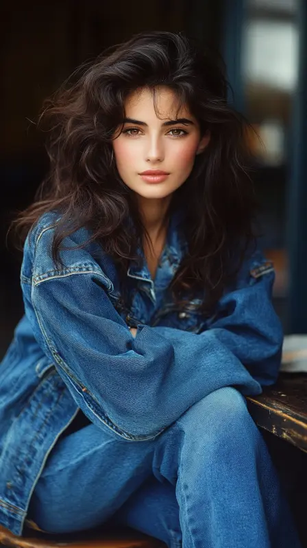 Denim Dreams and Effortless Waves - 90s blowout hair long