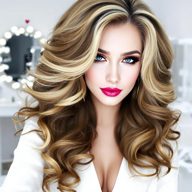 Sun-Kissed Cascade of Elegance - blonde bombshell hair