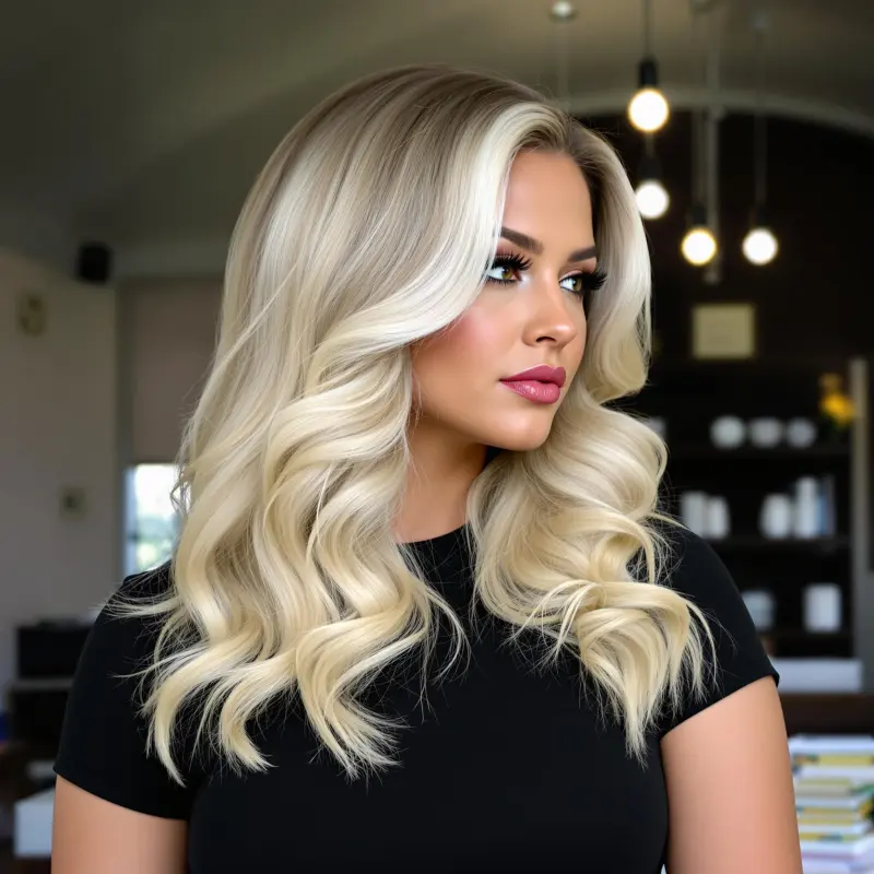 Glimmering Waves of Gold - blonde bombshell hair
