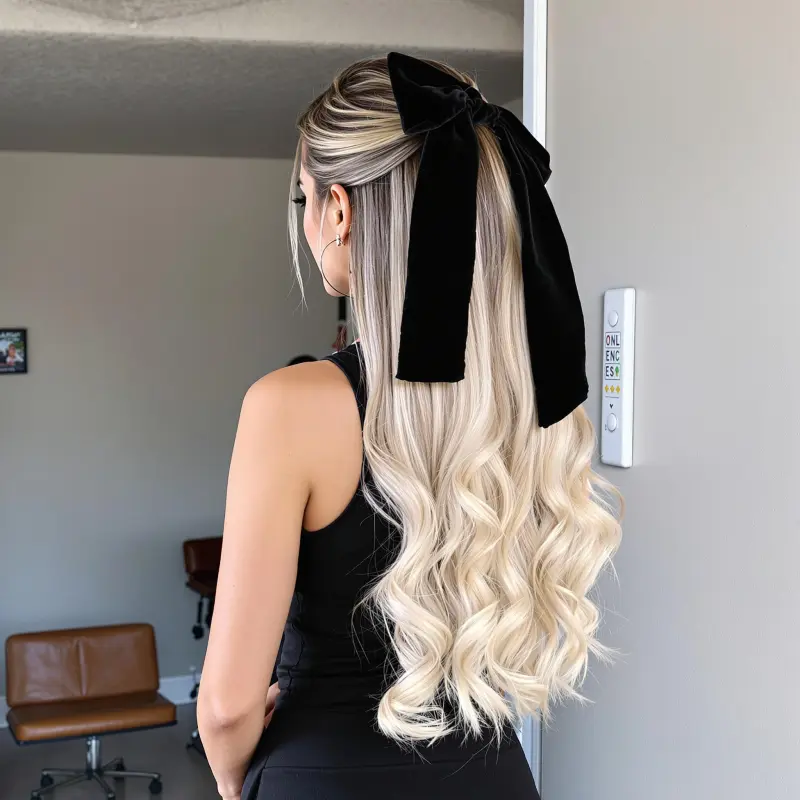 Enchanting Elegance: The Velvet Wave Wonder - blonde bombshell hair