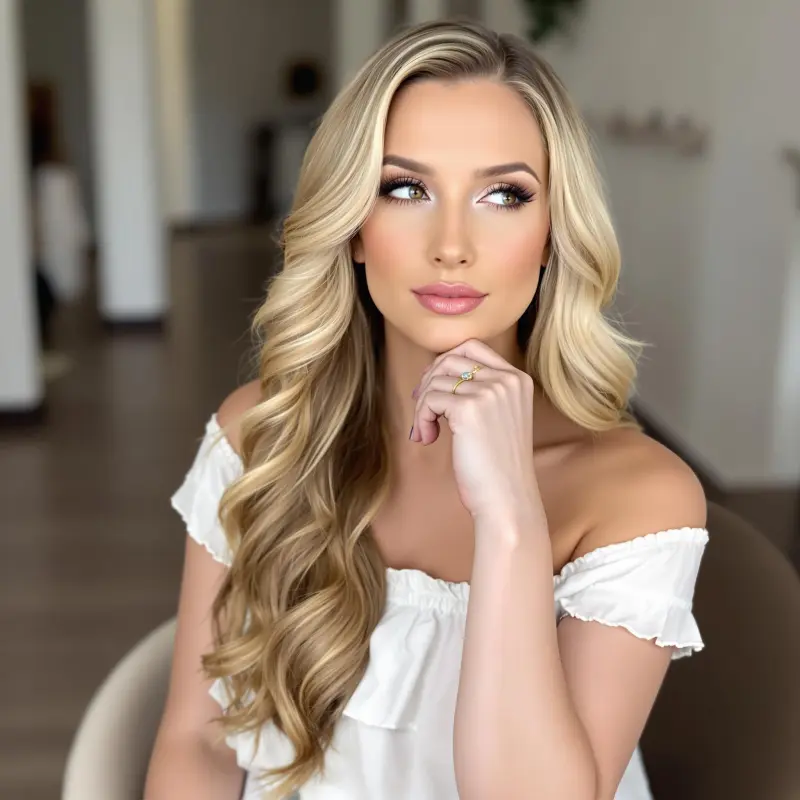Radiant Gold: Waves of Enchantment - blonde bombshell hair