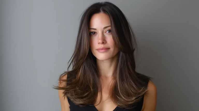 blowout hair brunette 2
