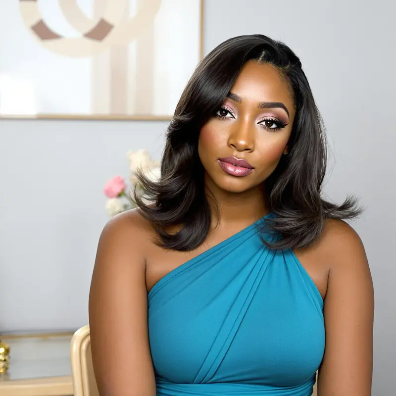 Captivate with Cascading Waves - blowout side part