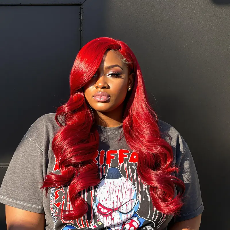Enchanting Ember: Unleash Your Inner Diva - blowout side part