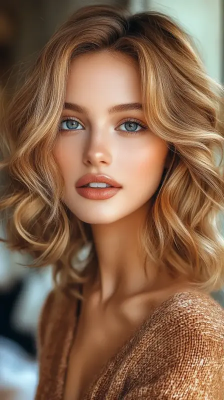 Carefree Waves, Captivating Glam - curled blowout hair