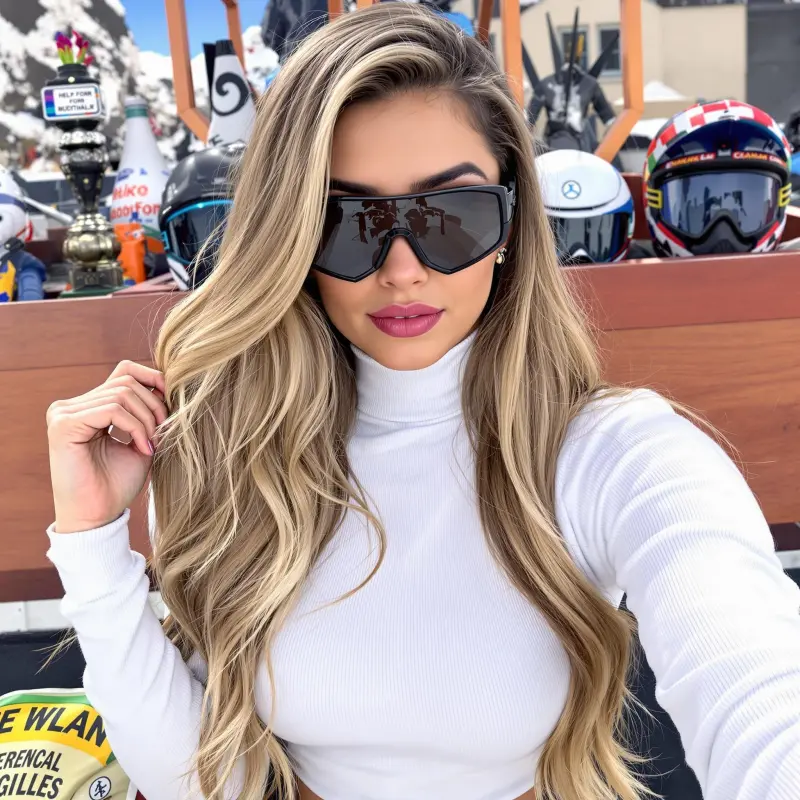 Glamour on the Glacier: A Stylish Descent - old money blonde hair