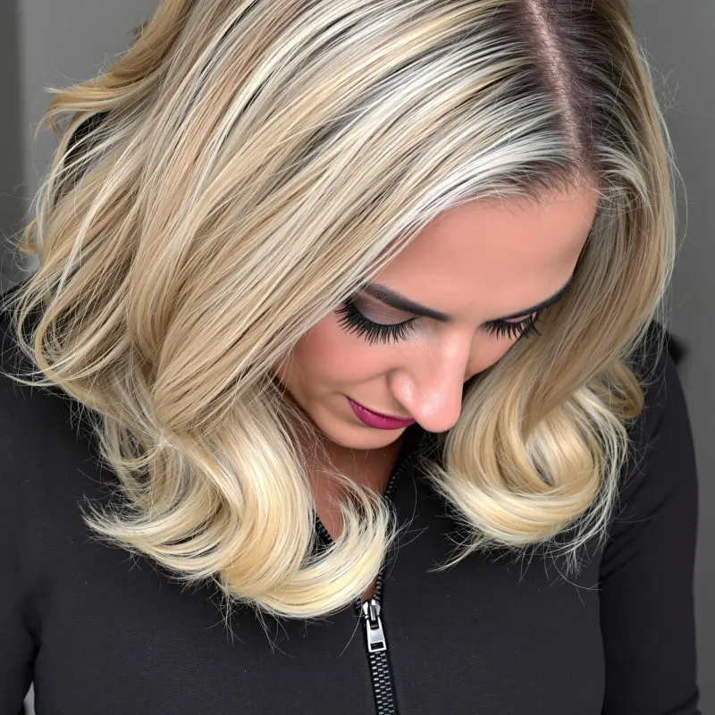 Golden Waves of Regal Elegance - old money blonde short hair