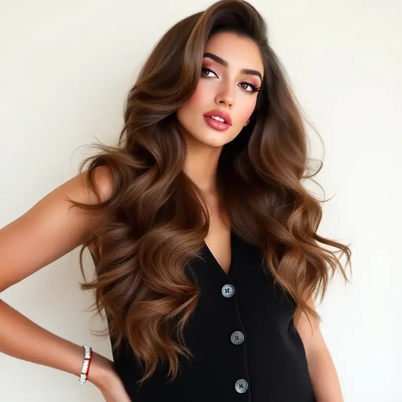 Glamour Unlocked: Where Classic Grace Meets Modern Daring - old money hair brunette