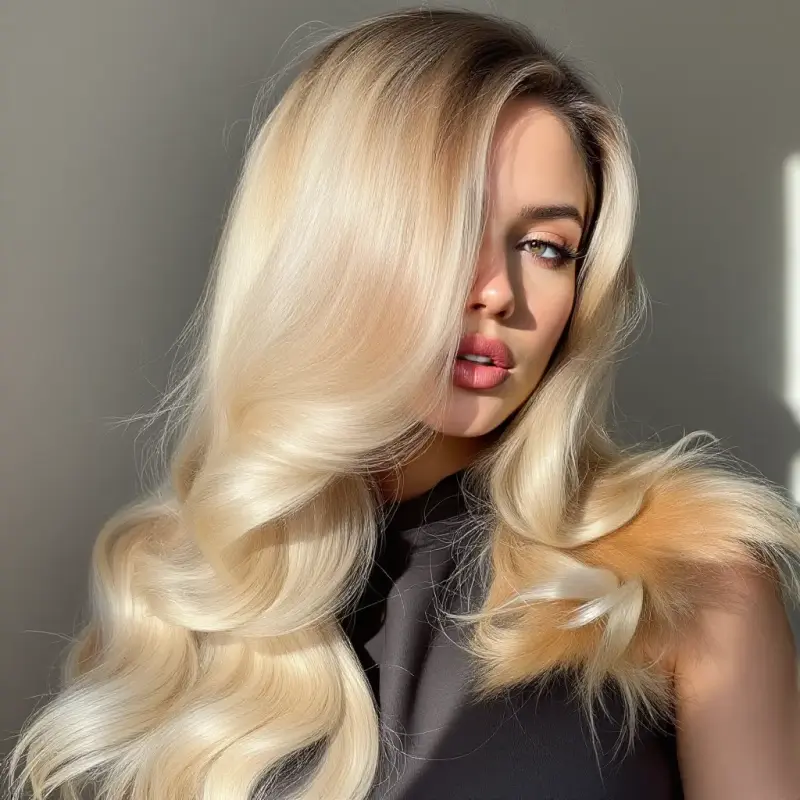 Graceful Luxe: The Allure of Blonde Waves - old money long hair