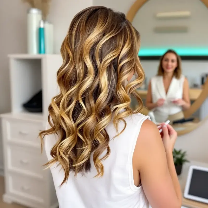 Captivating Glamour: Luxurious Waves - old money long hair