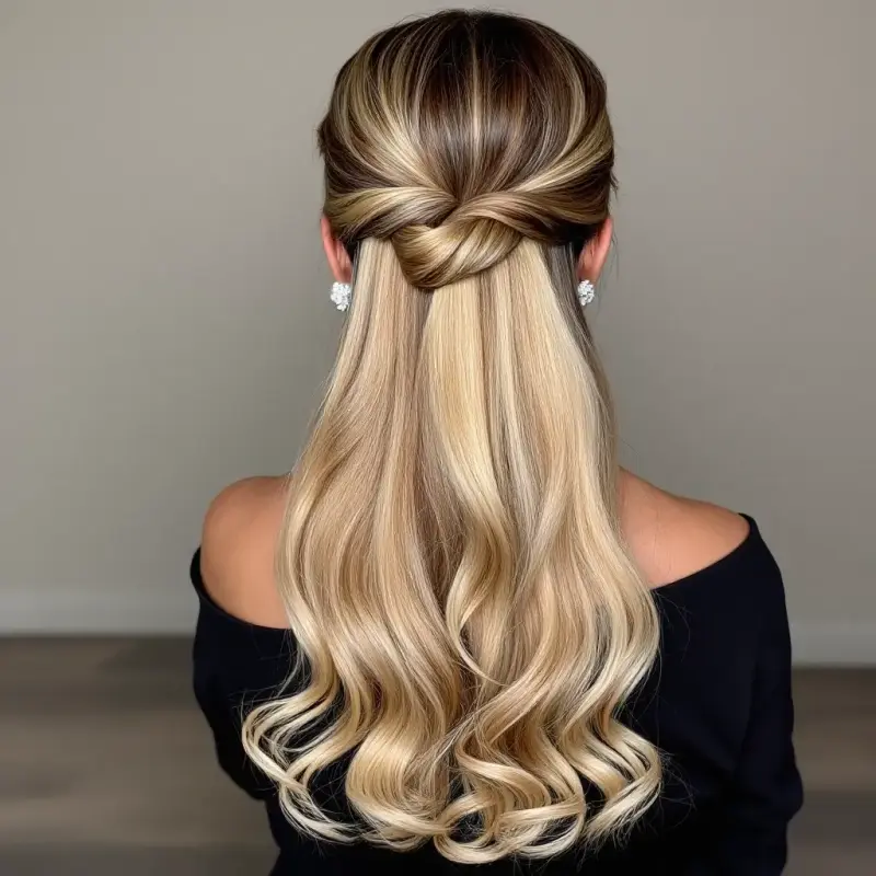 Twist of Luxury: The Effortless Whirl - old money long hair