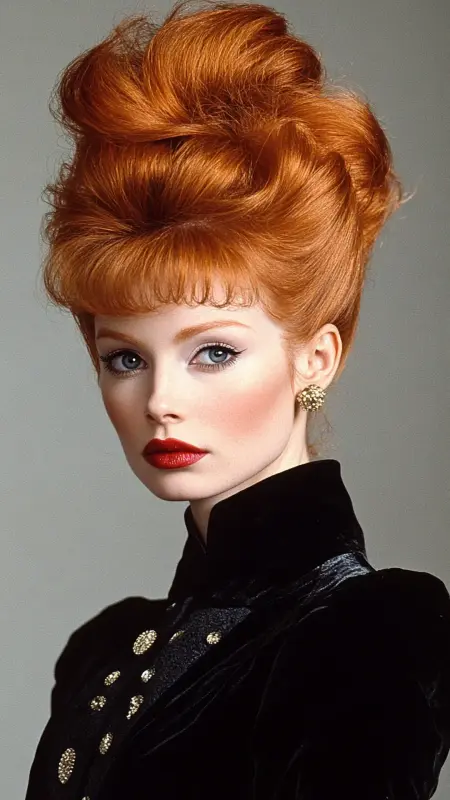 Ravishing Red Updo: An Ode to 80s Glam - 80s Prom Hair