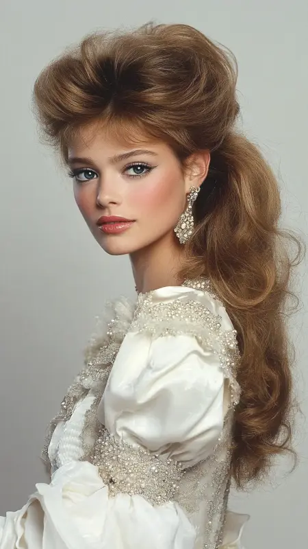 Glamour Unleashed: The Ultimate 80s Prom Mane - 80s Prom Hair