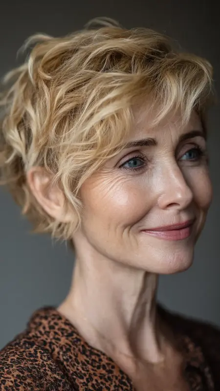 Airy Pixie with Wispy Layers - Pixie hairstyles for older women over 60