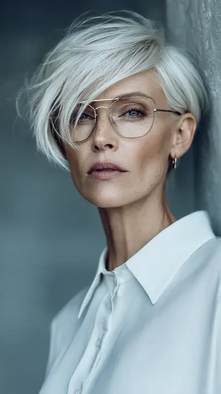 Angled Pixie Cut - pixie haircuts for women over 60