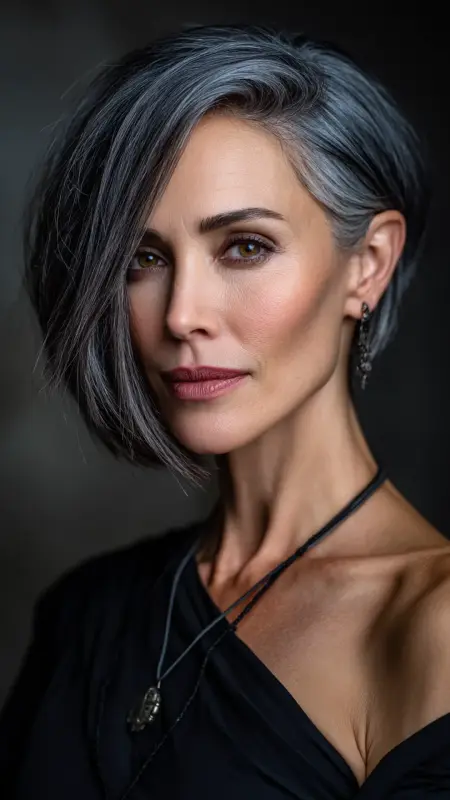 Asymmetrical Bob - Medium Length Bob Haircuts For Women Over 50