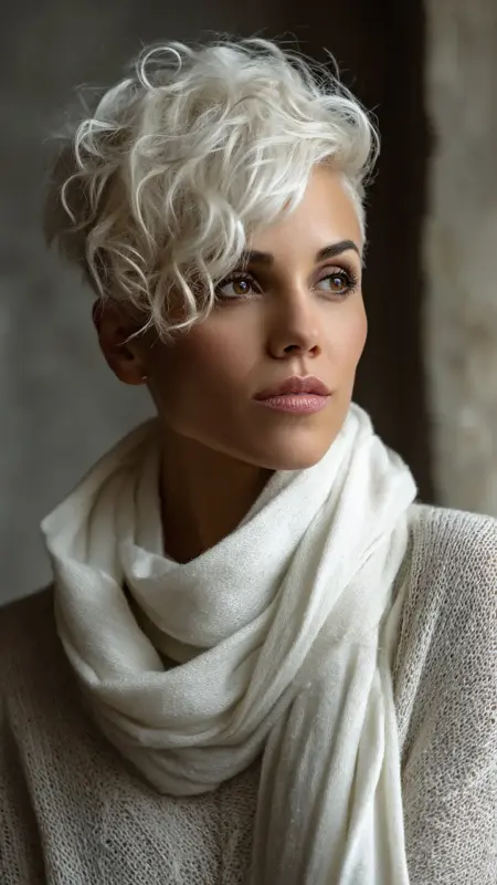 Asymmetrical Curly Pixie - Short curly pixie haircuts