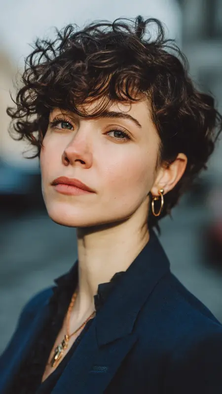 Asymmetrical Permed Pixie - Permed pixie hairstyles