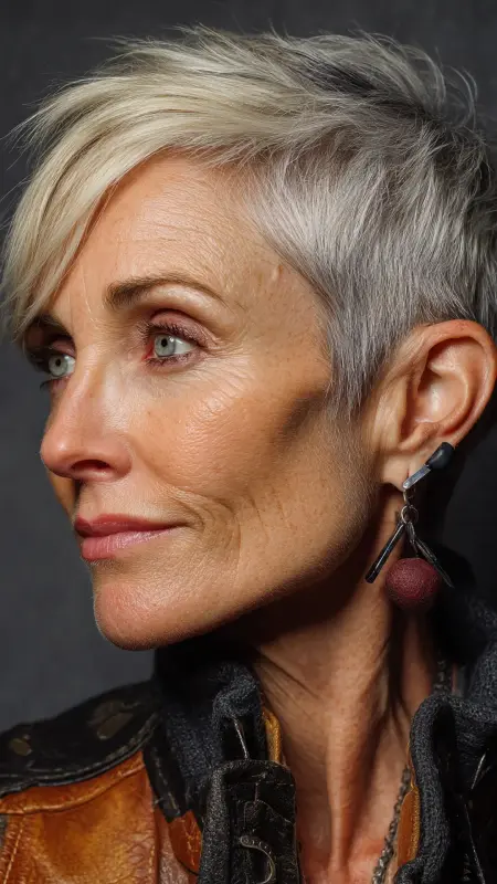 Asymmetrical Pixie - Short pixie hairstyles for older women