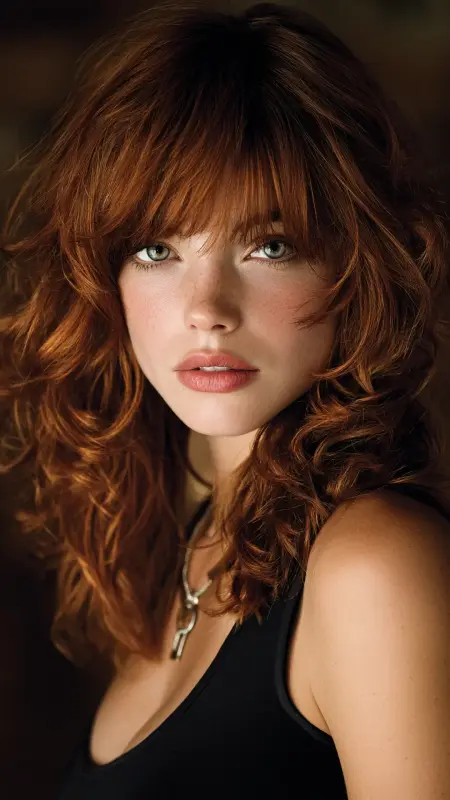 Auburn Layered Shag - Low maintenance hair color