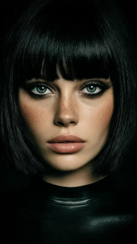 Blunt Inverted Bob with Micro Bangs -  Inverted Bob Haircuts For Fine Hair 