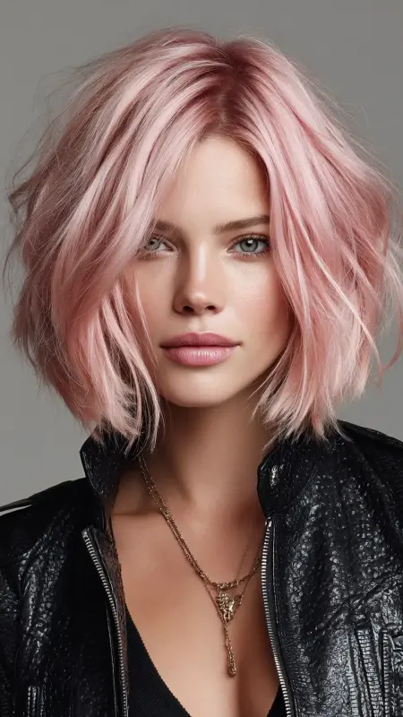 Blush Rose Bob - Hair color ideas for women in 30s