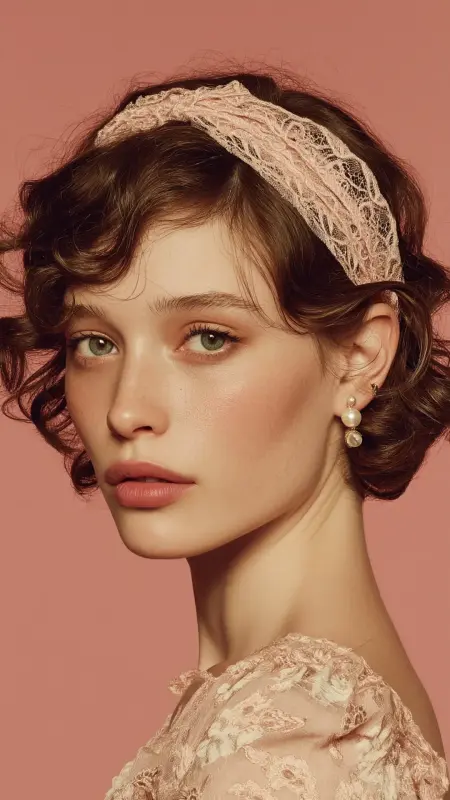 Bob with Lace Headband - 50s bob