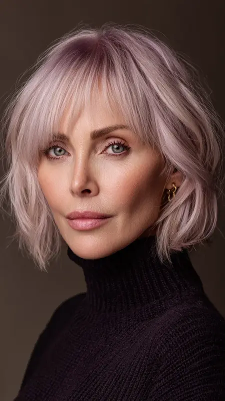 Bob with Micro Bangs - bob haircuts for women over 60 with fine hair