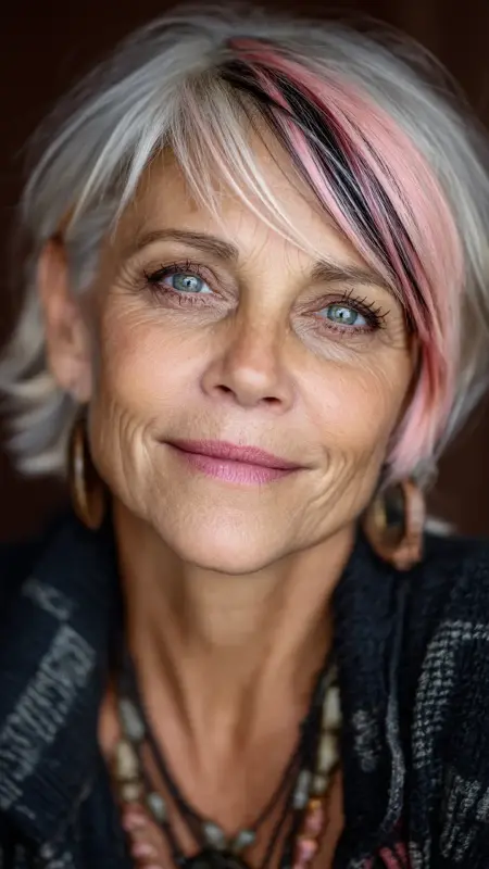 Bob with Peekaboo Highlights - bob haircuts for women over 60 with fine hair