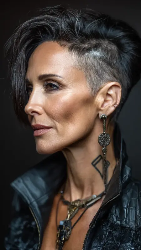 Bold Pixie with Side Undercut - Pixie hairstyles for older women over 60