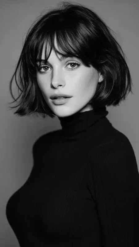 Butterfly Bangs on Mid-Length Bob - Butterfly bangs