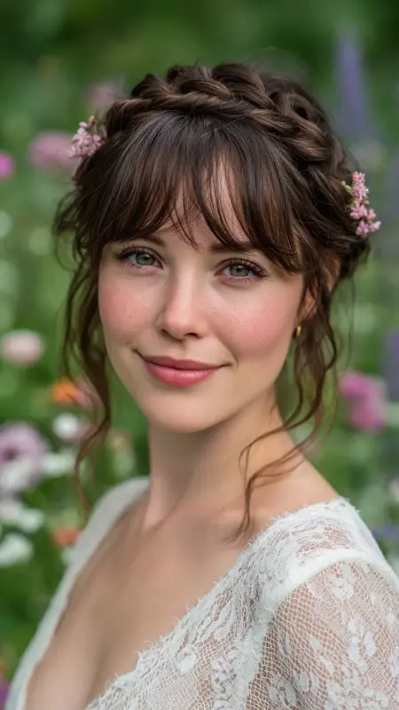 Butterfly Bangs with Braided Crown - Butterfly bangs
