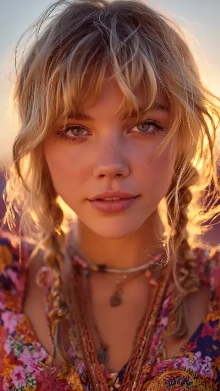 Butterfly Bangs with Curtain Waves - Butterfly bangs