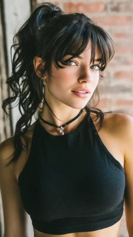 Butterfly Bangs with High Ponytail - Butterfly bangs