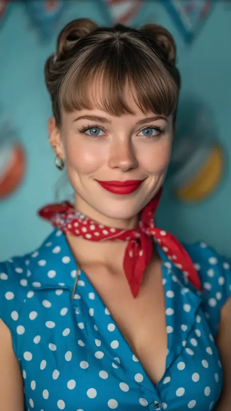 Butterfly Bangs with Vintage Victory Rolls - Butterfly bangs