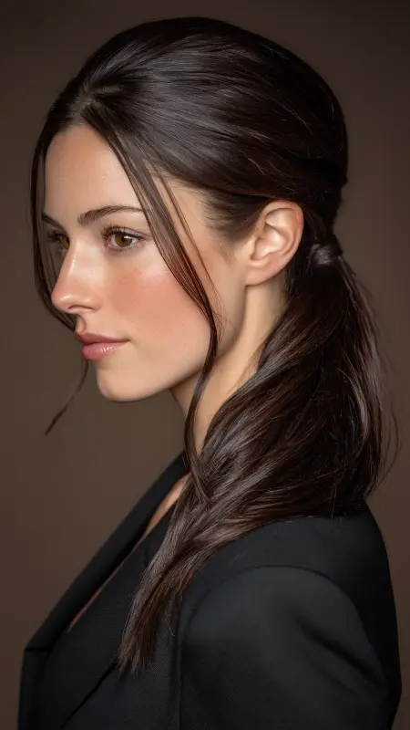 Butterfly Layers with Sleek Low Ponytail - Butterfly Layers