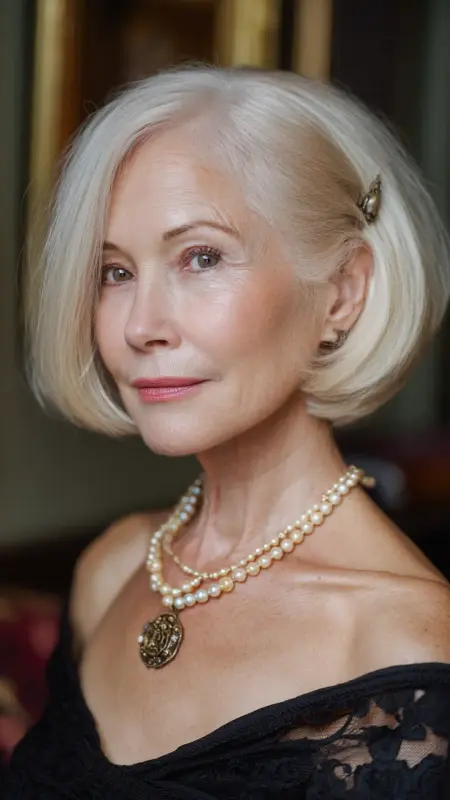 Champagne Blonde Blend on Pixie Cut - hair color ideas for women over 70